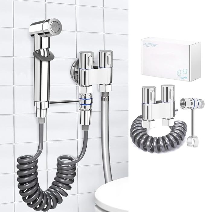 Kolay Montajlı Bide Bataryası & El Tipi Tazyikli Klozet Banyo –Çift Fonksiyonlu Temizleme Kiti